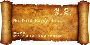 Neifeld Rozália névjegykártya